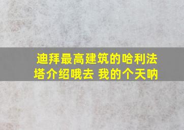 迪拜最高建筑的哈利法塔介绍哦去 我的个天呐